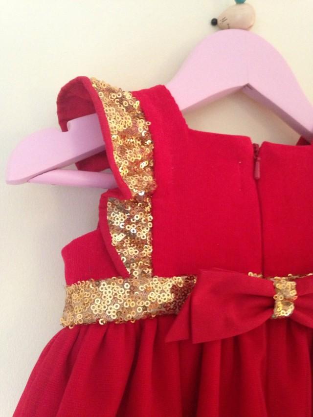 baby girl gold christmas dress