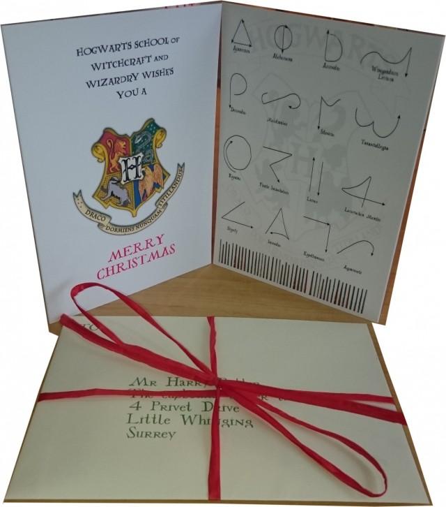 Personalized Harry Potter Christmas Card Includes Hogwarts Express 