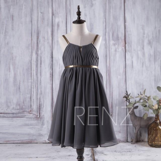 charcoal flower girl dress