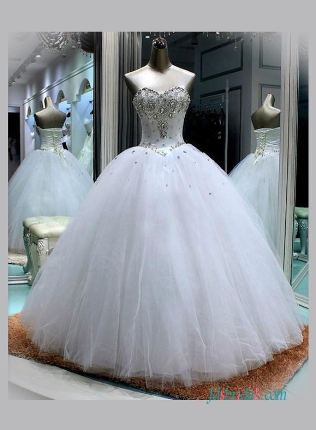 Sweetheart Neckline White Princess Ball Gown Wedding Dress 2617469 Weddbook 4366