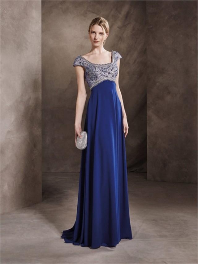 Aline Square Neckline Empire Waist Cap Sleeves Beaded Bodice Chiffon