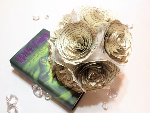 Book Page Bouquet Harry Potter Book Page Flower Bouquet Paper Book