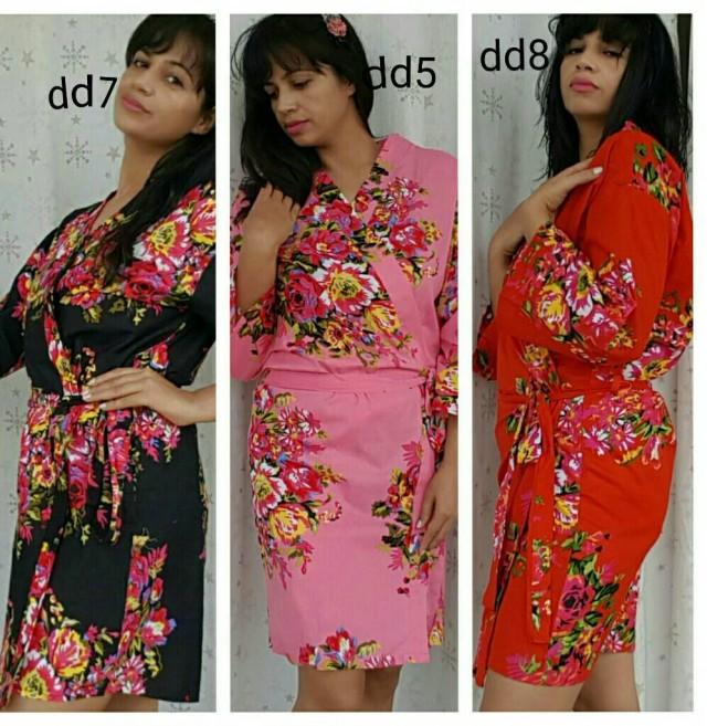 Floral Bouquet Robes Bridesmaid Robe Bridal Party Gift Cotton Robe
