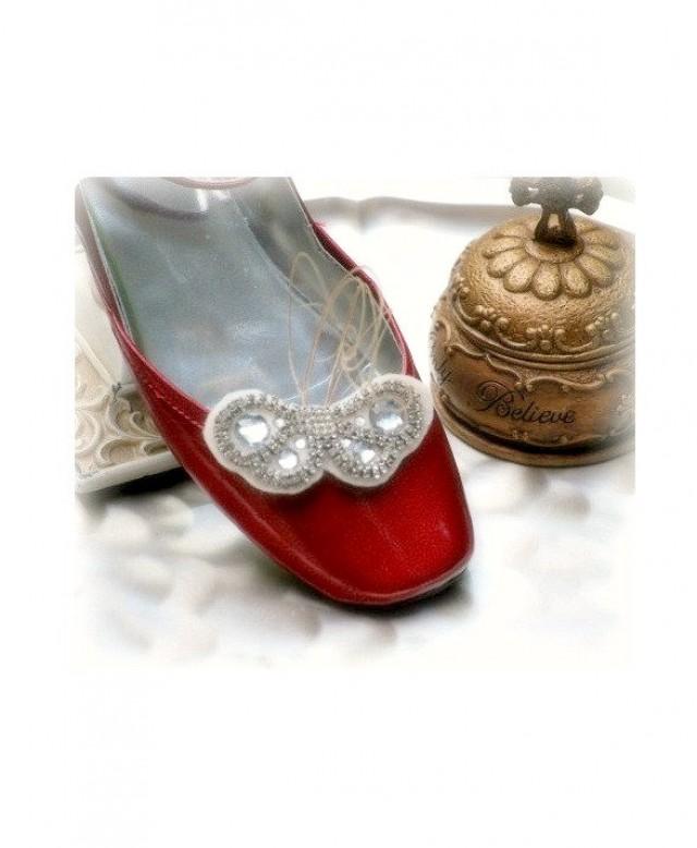 Rhinestone Butterfly Shoe Clips Dainty Stylish Bride Bridal Bridesmaid