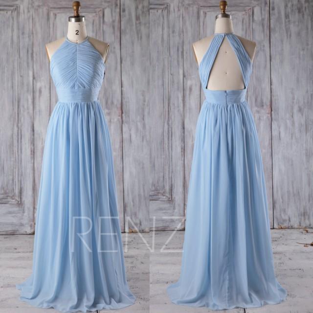 light blue high neck dress