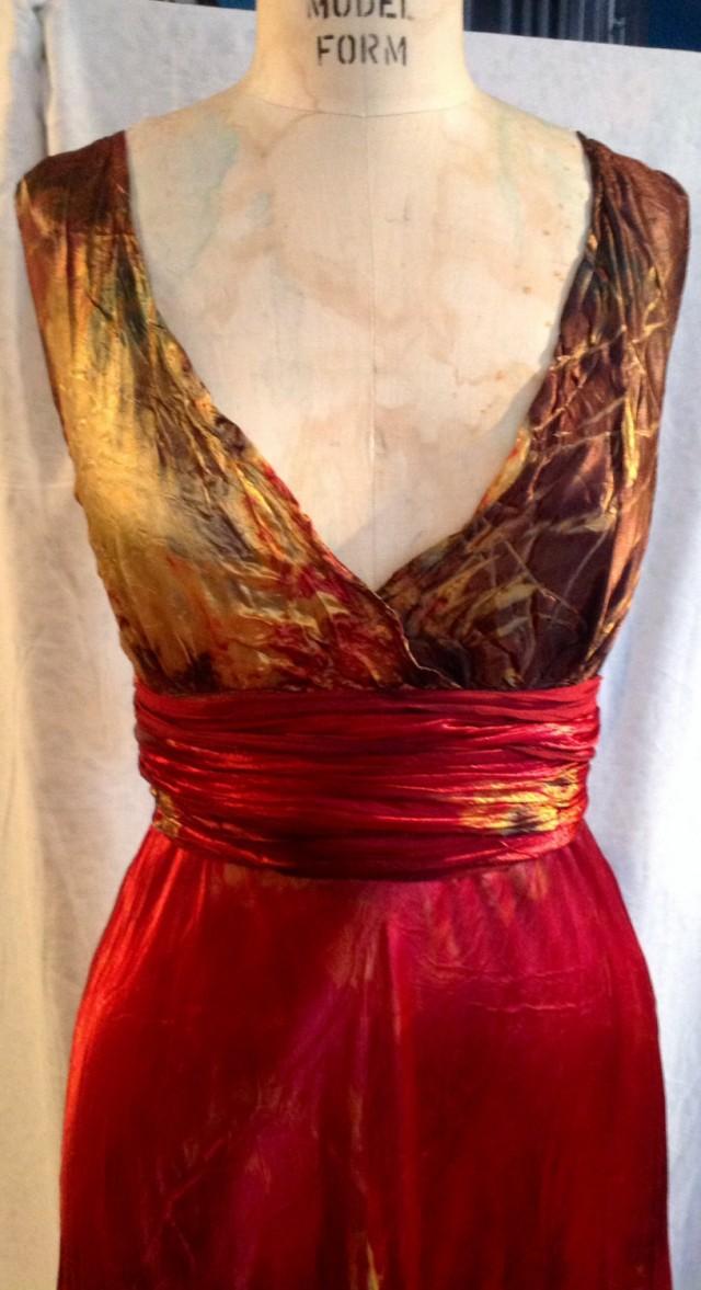 plus size red and gold dress