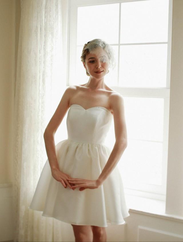 Ivory Wedding Dress, Bridal Dress, Wedding Mini Dress, Prom Dress