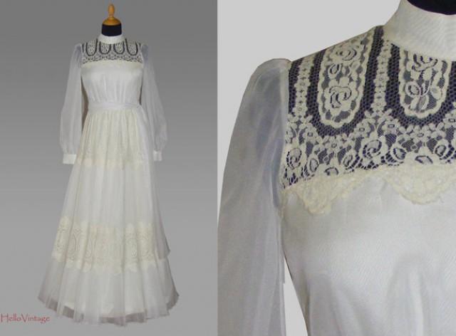 Designer 60s Vintage Wedding Dress 