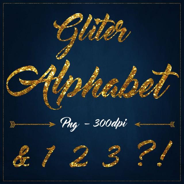 Gold Glitter Alphabet Clipart Digita Glitter Clipart Gold Gliter