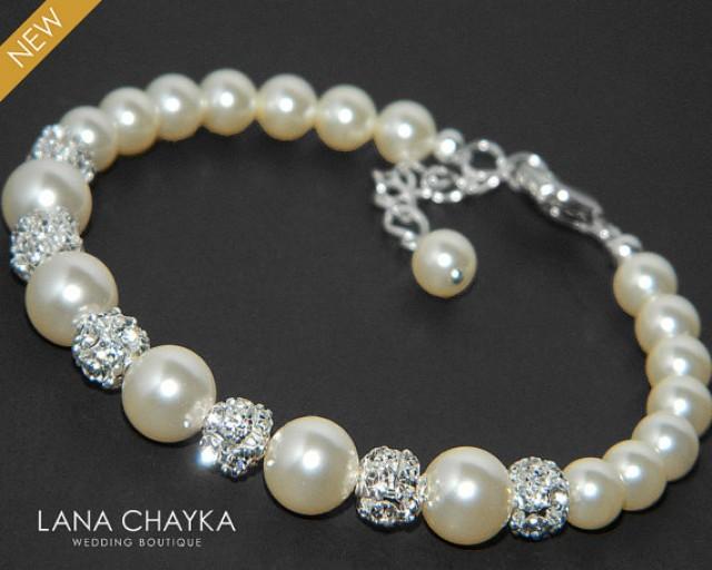 Pearl Bridal Bracelet Swarovski Ivory 