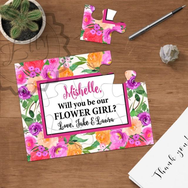 Will You Be My Flower Girl Puzzle, Asking Flower Girl Ask To Be Flower