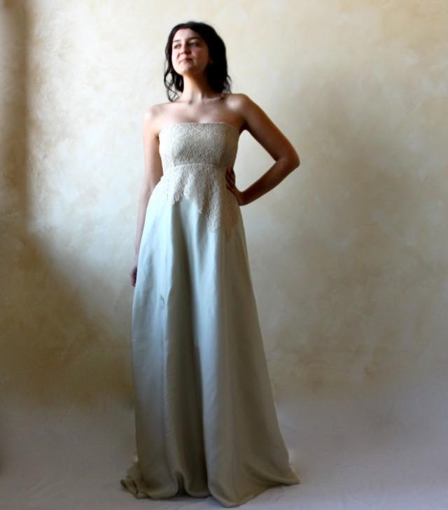 Alternative Wedding Dress Green Wedding Dress Empire Wedding