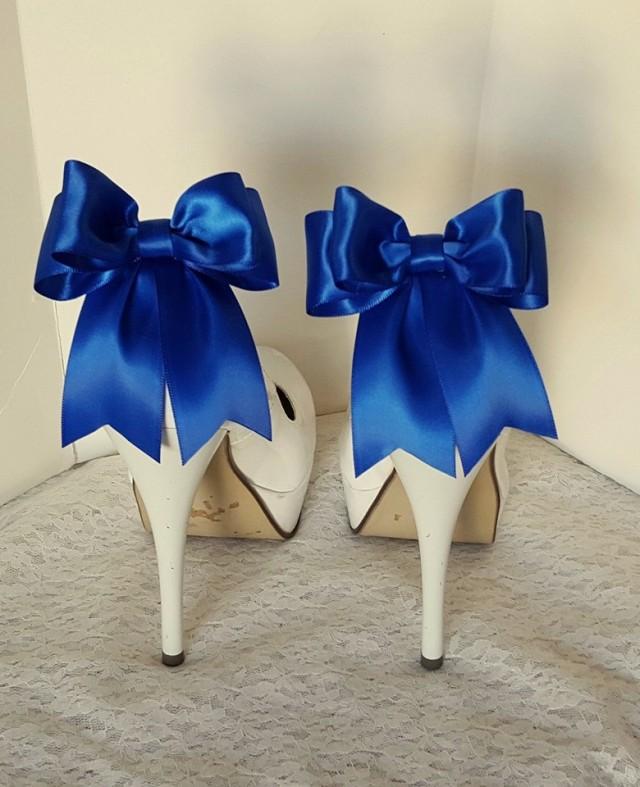 Antique Blue Shoe Clips, Wedding Shoe Clips, Bridal Shoe Clips, Satin