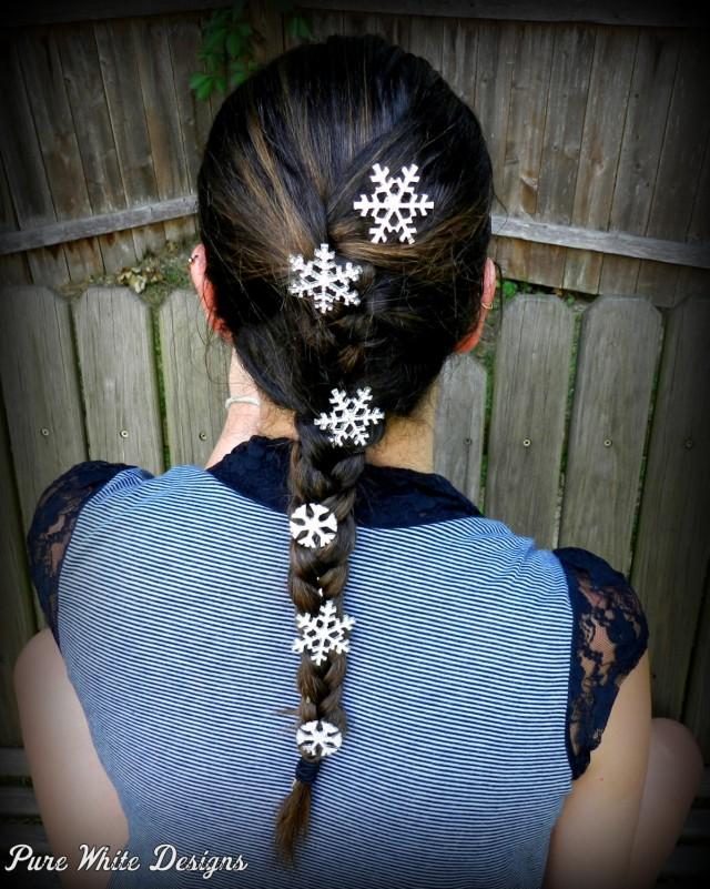 FREE SHIPPING Ready To Ship Snowflake Rhinestone Bobby Pin Set