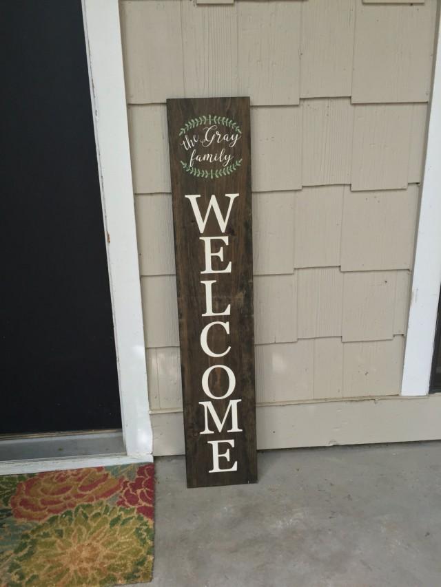 Welcome Friends Custom Family Last Rustic Distressed Wood Sign ENS1001655 
