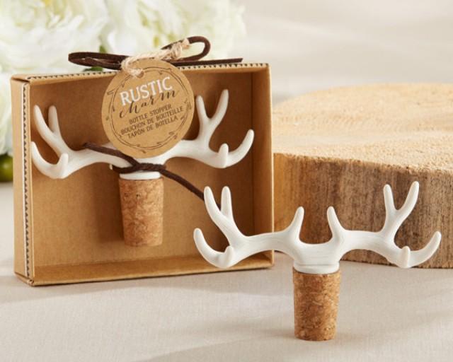 Rustic Charm Antler Bottle Stopper Corks Wine Stoppers Wedding Bridal