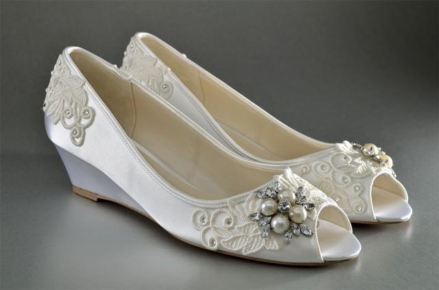 Wedding Shoes Lace Wedge Wedding Shoes Custom Wedding Shoes