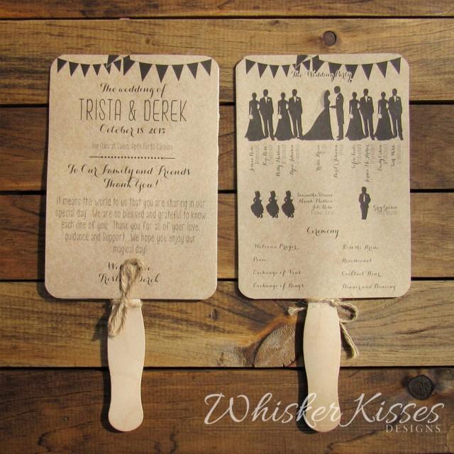 Rustic Wedding Program Fan Paddle Program Ceremony Country