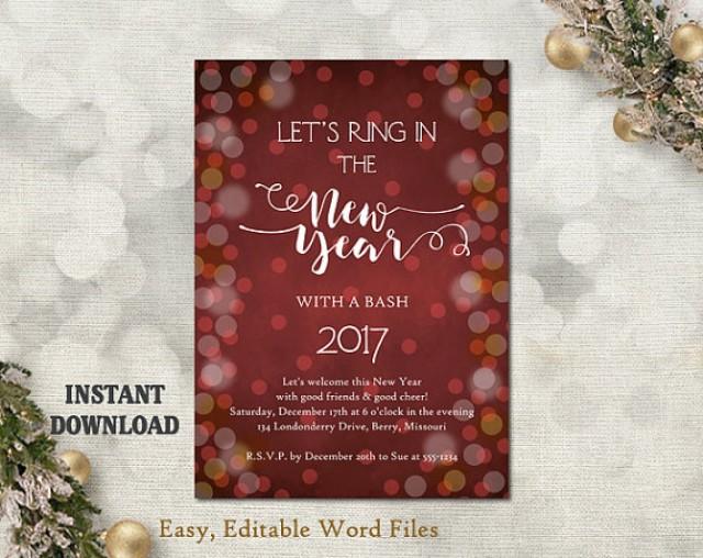 New Years Party Invitation - New Years Invitation - Printable Holiday