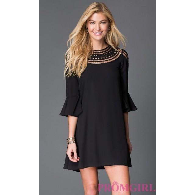 black shift evening dress