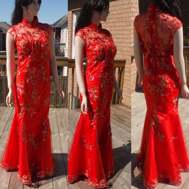 Red Cheongsam Dress Chinese Wedding Dress Red Qipao Dress Traditional Chinese Dress 2629362 Weddbook