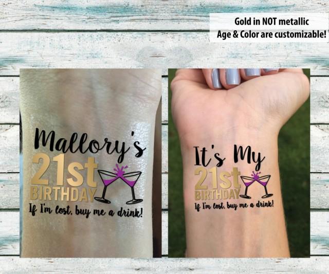 21st Birthday Party Temporary Tattoos Birthday Tattoos If I M