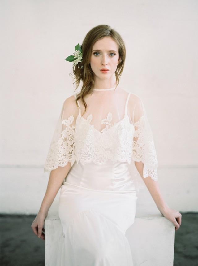 bridal lace cape