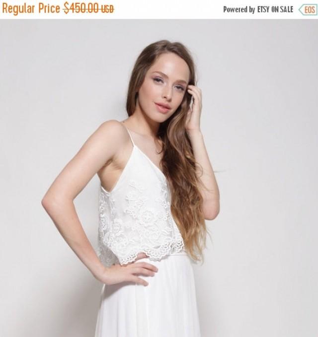 Christmas Sale Two Part Wedding Dress, Lace Top Wedding Dress, Wedding