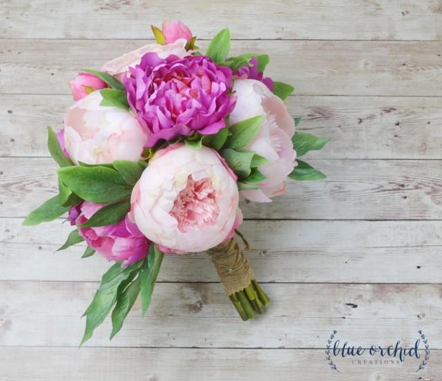 Peony Bouquet, Wedding Bouquet, Silk Peonies, Silk Flowers, Flower