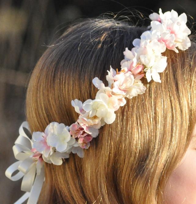 Wedding Flowers, Cherry Blossom Silk Flower Hair Wreath. 2633414 Weddbook