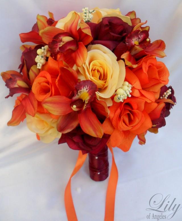 Silk Flower Wedding Bouquet Silk Wedding Arrangements Artificial Bridal Bouquets Silk Bridal 1600