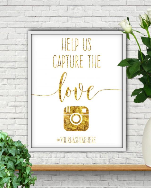 Help Us Capture The Love, Wedding Hashtag Sign, Hashtag Sign, Wedding ...