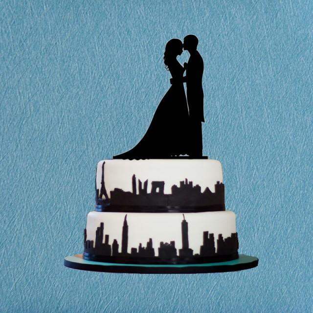 Kissing Cake Toppercostom Bride And Groom Kiss Silhouette Couple Cake Topperwedding Cake 4134