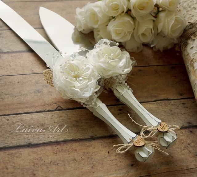 Rustic Wedding Cake Server Set Knife Cake Cutting Set Wedding