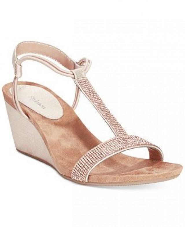 Style&co. Mulan 2 Embellished Evening Wedge Sandals, Only At Macy's