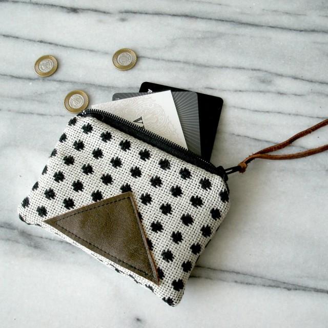 Mini Wallet / Zip Pouch / Change Purse / Polka Dot Pouch / Geometric