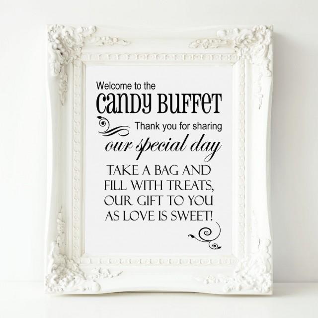 Welcome To The Candy Buffet Wedding Sign Printable Wedding