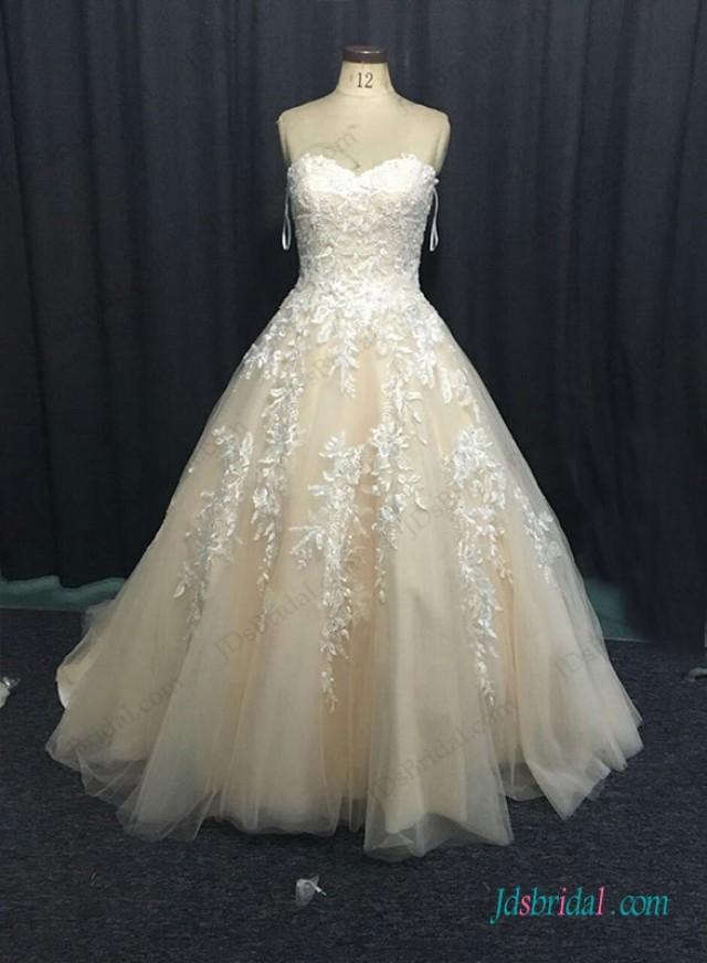 champagne colored ball gown