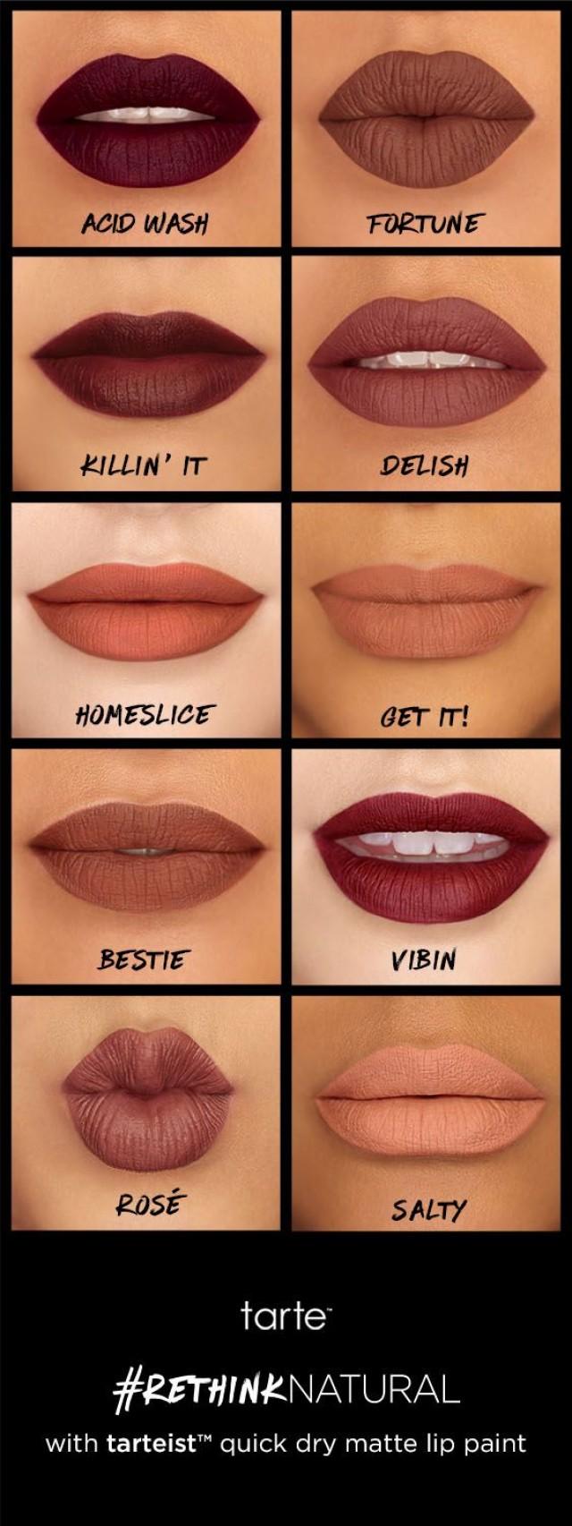 tarteist quick dry matte lip paint