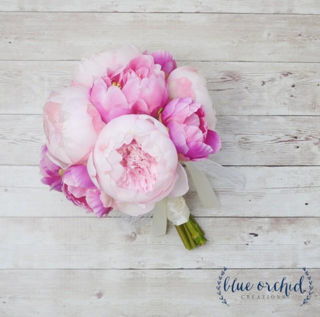 Peony Bouquet Pink Peony Bouquet, Silk Peony Bouquet, Peonies