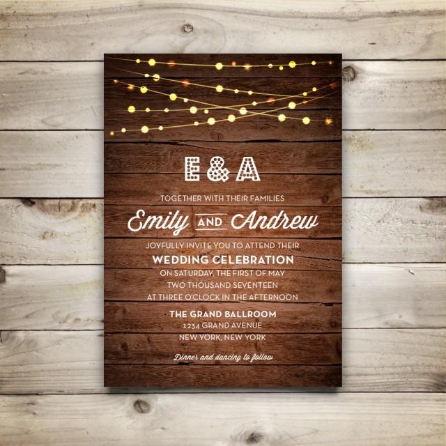 Wedding Invitation Template - Printable Wedding Invitation - Diy Rustic 