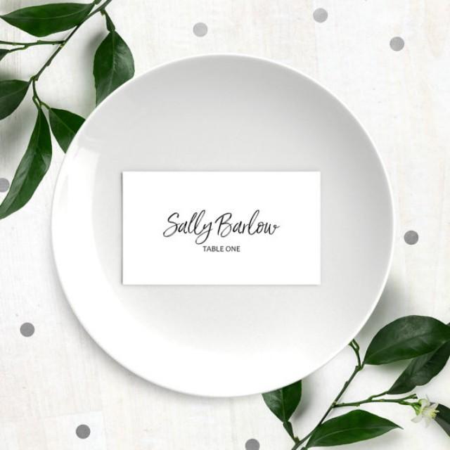 Stylish Hand Lettered Printable Place CardsCalligraphy Wedding Place