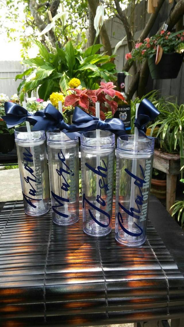 Skinny Personalized Tumbler Wedding Party Acrylic Tumbler Party