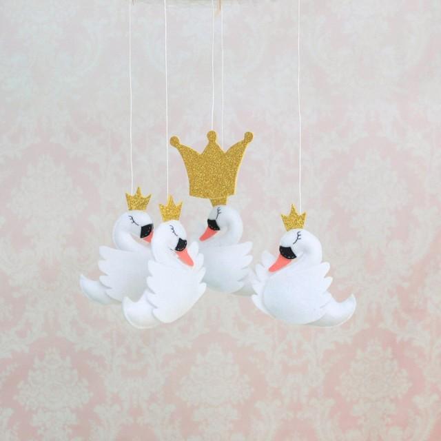 Princess Swan Crib Mobile Baby Nursery Decor Baby Shower Gift