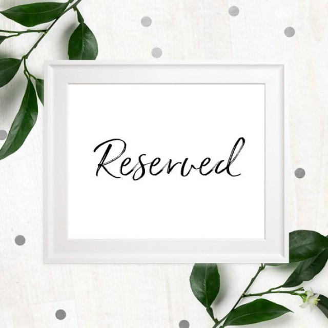 Reserved Printable Stylish Hand Lettered Wedding Sign-Calligraphy ...