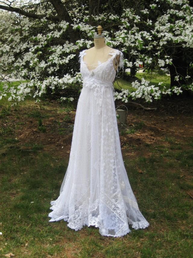 Hippie Lace Collage Gown, One Of A Kind, Boho Wedding Dress, Beach