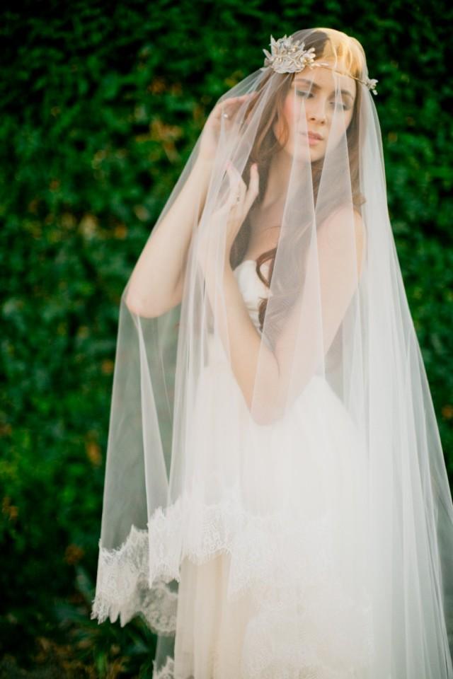 Bridal Veil Double Layer Veil Fingertip Veildrop Veilwedding Veil