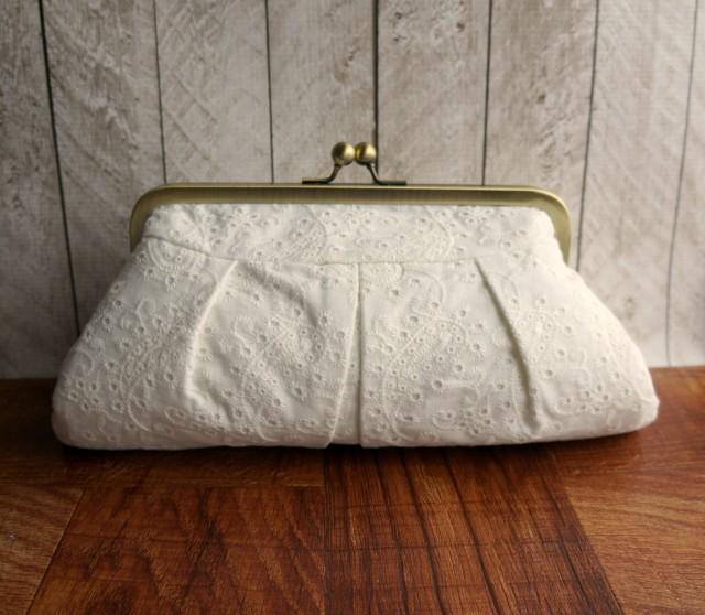 white pillow clutch bag