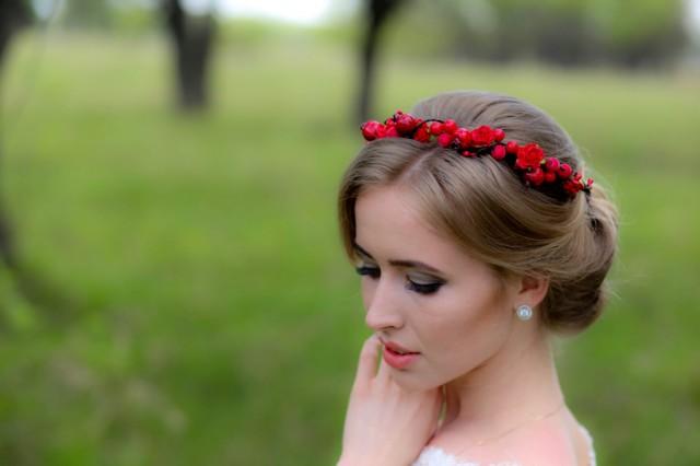 red rose flower crown