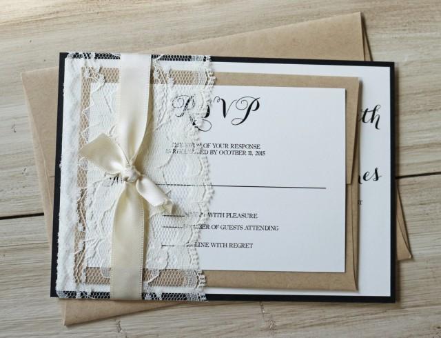 Rustic Wedding Invitation Elegant Lace Wedding Invitation Lace